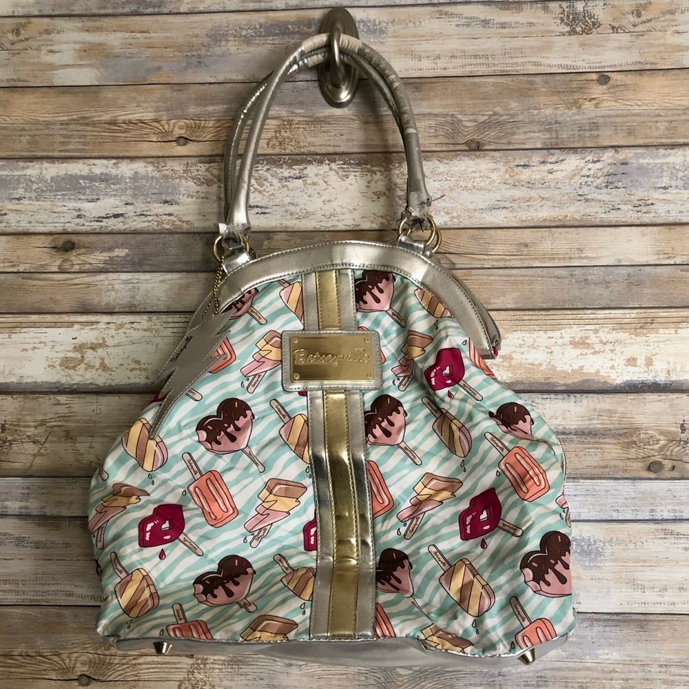 Betseyville by Betsey Johnson Vintage Handbag Purse Bag Ice Cream Popsicle Print